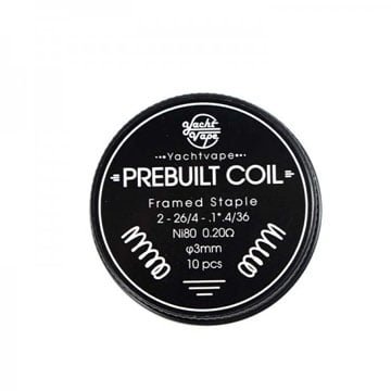 Prebuilt Coil Framed Staple -26/4 1*4/36 ni80 0.2Ω 3mm (10pcs) - Yachtvape