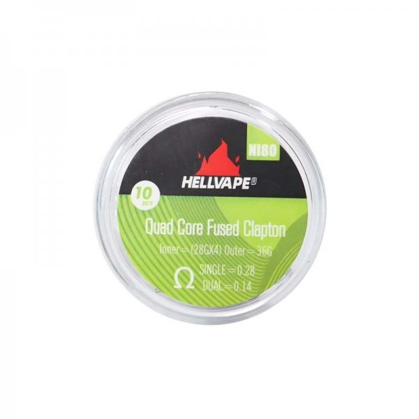 NI80 Quad Core Fused Claptons Coils pre-built (10τμχ) - Hellvape 0.28Ω