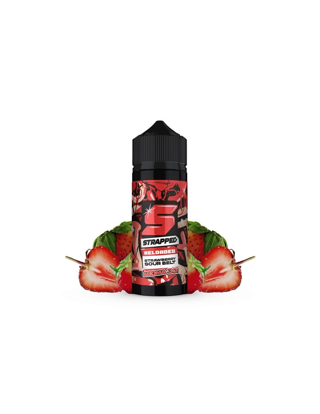 Strapped Reloaded Strawberry Sour Belt Flavour Shot 30/120ml - Image 2