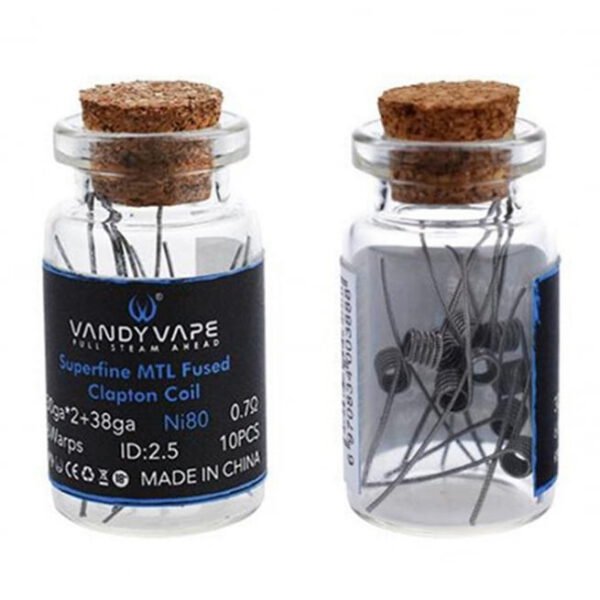 10ΤΕΜ. N80 / NI80 SUPERFINE MTL FUSED CLAPTON 0.7 OHM By Vandy Vape